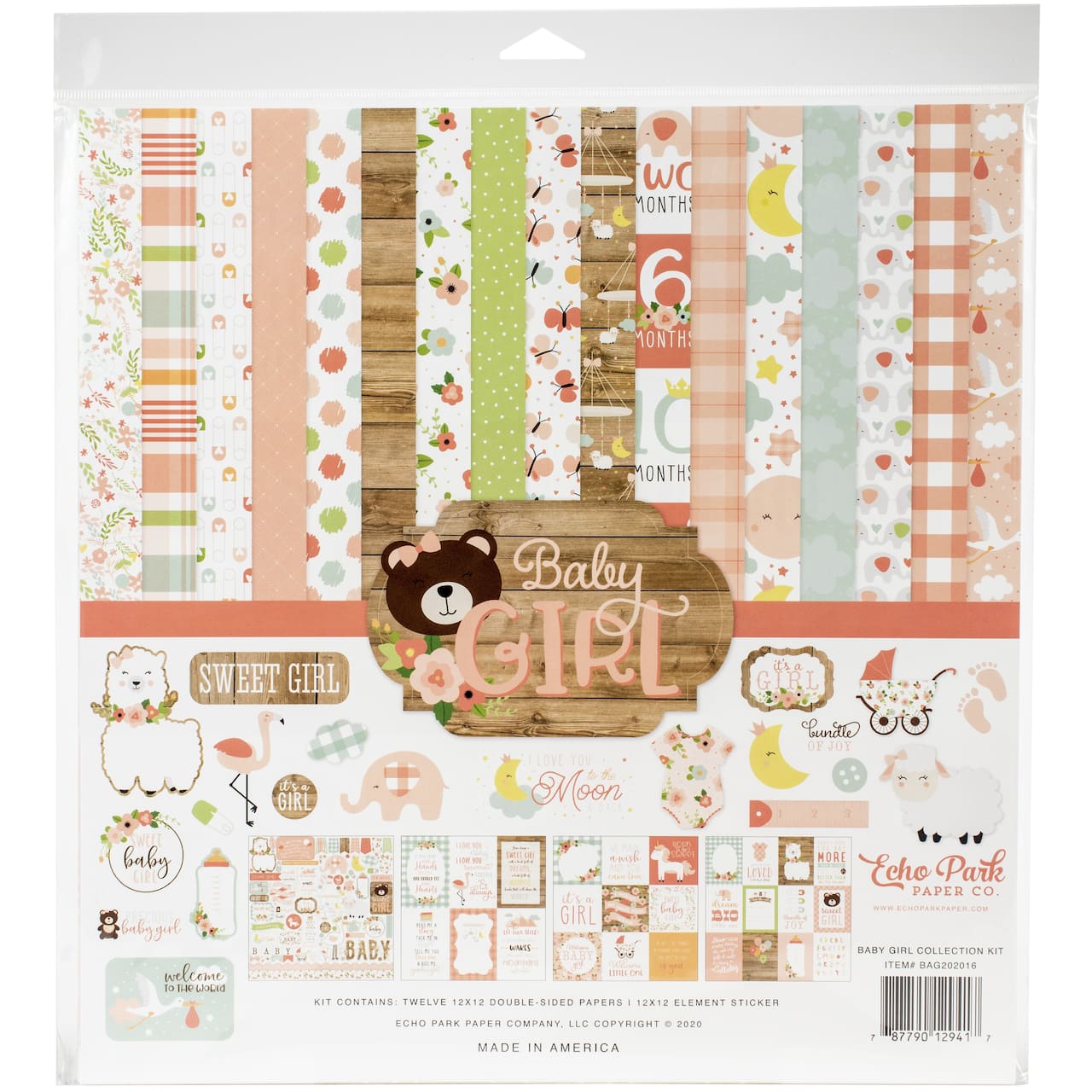 Echo Park™ Paper Co. Baby Girl Collection Kit, 12" x 12"